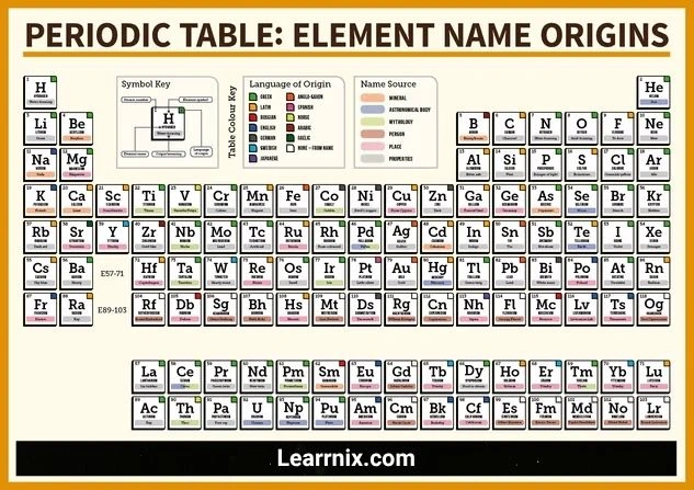 Periodic Table Of Elements With Names And Symbols